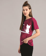 KOTTY Women's Solid Regular Fit T-Shirt
