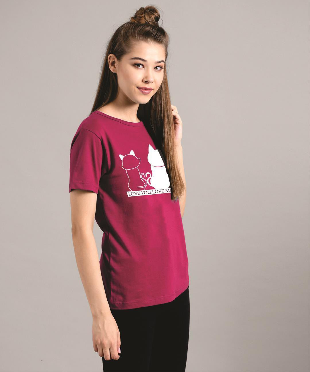 KOTTY Women's Solid Regular Fit T-Shirt