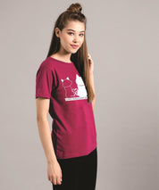 KOTTY Women's Solid Regular Fit T-Shirt