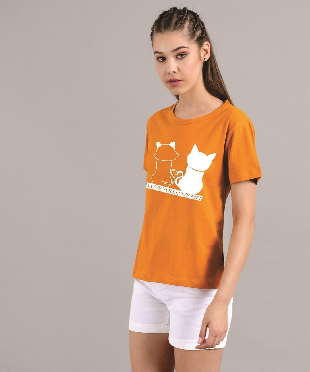 KOTTY Printed Women Round Neck Yellow T-Shirt 