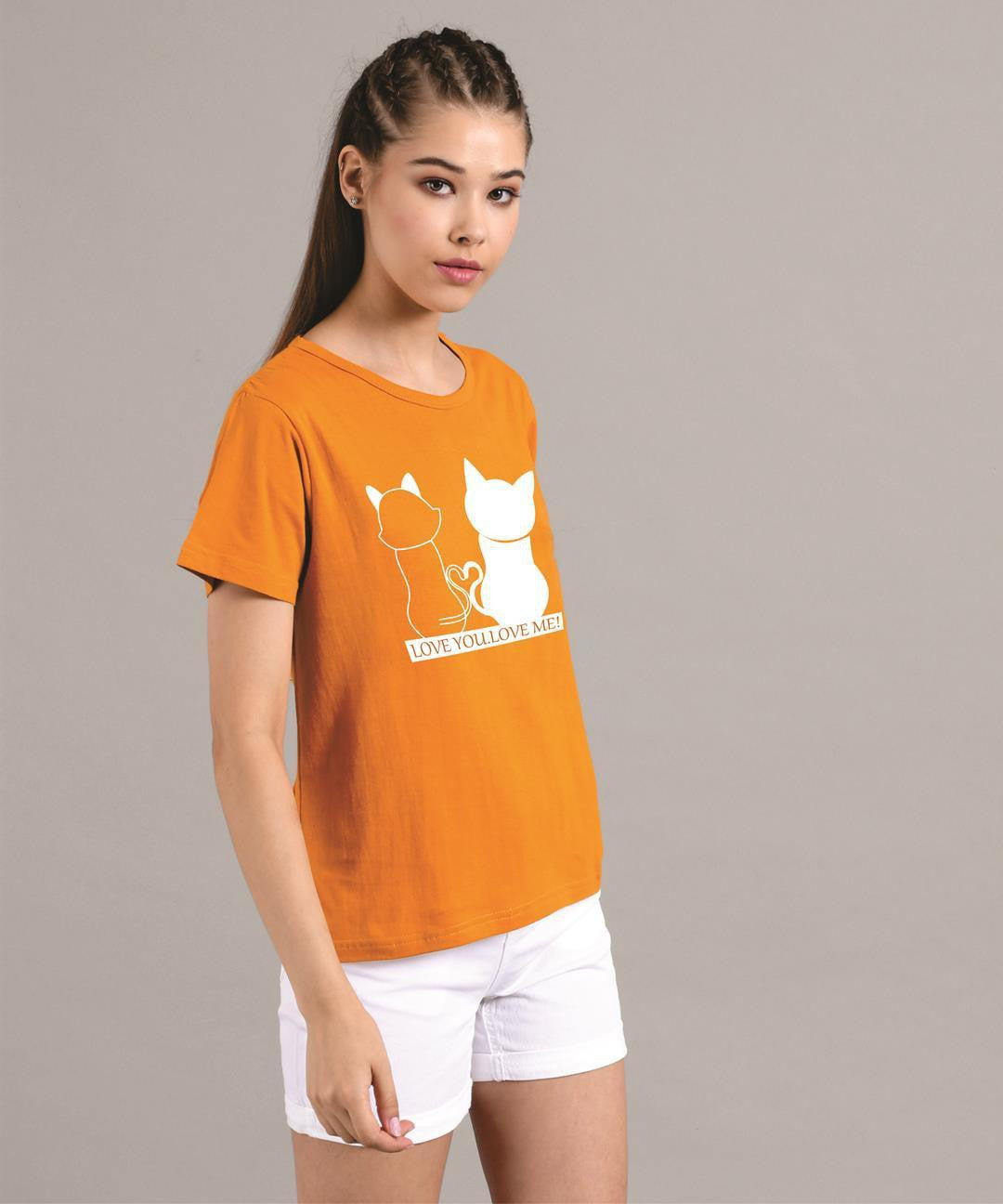 KOTTY Printed Women Round Neck Yellow T-Shirt 