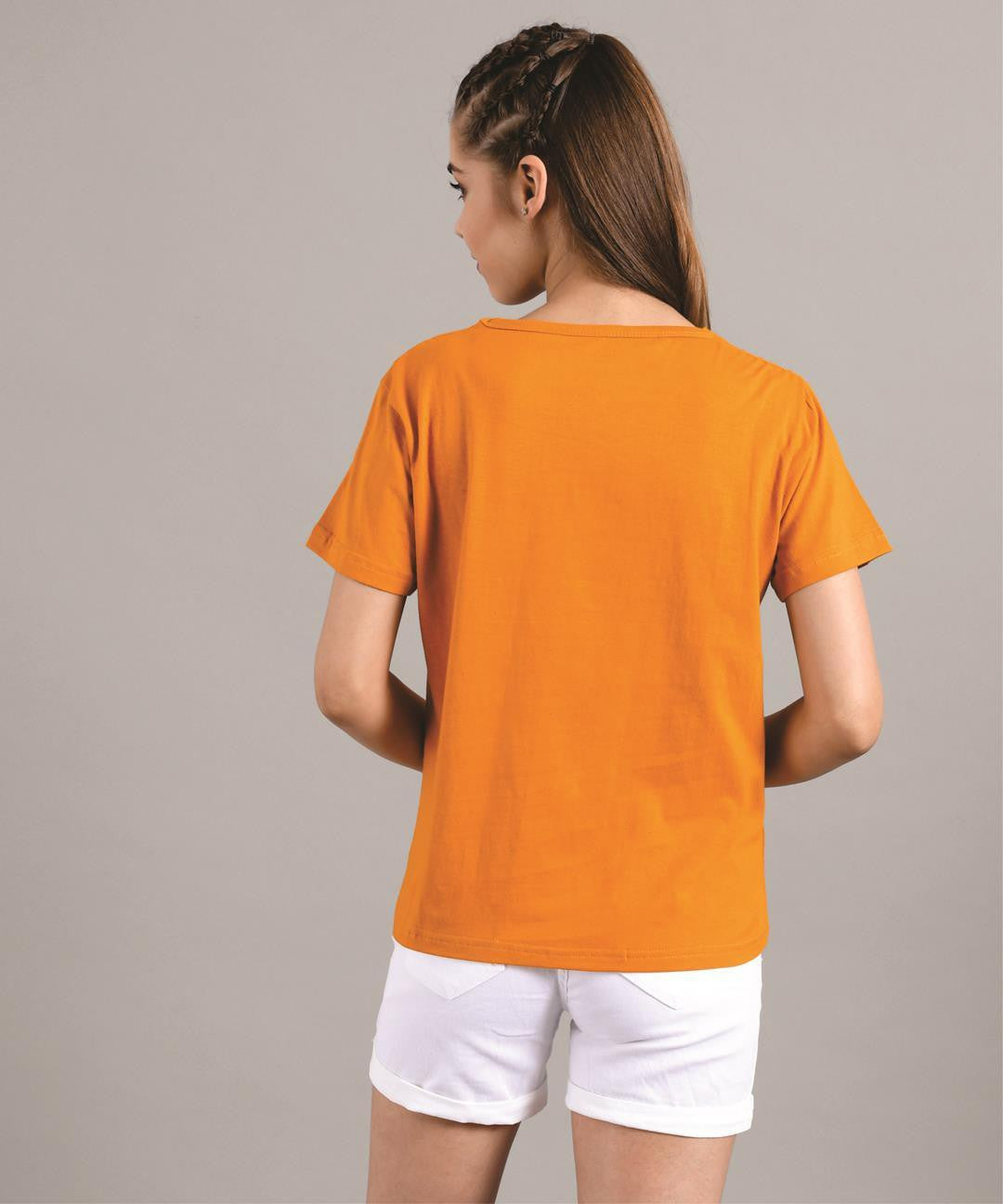 KOTTY Printed Women Round Neck Yellow T-Shirt 