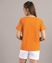 KOTTY Printed Women Round Neck Yellow T-Shirt 