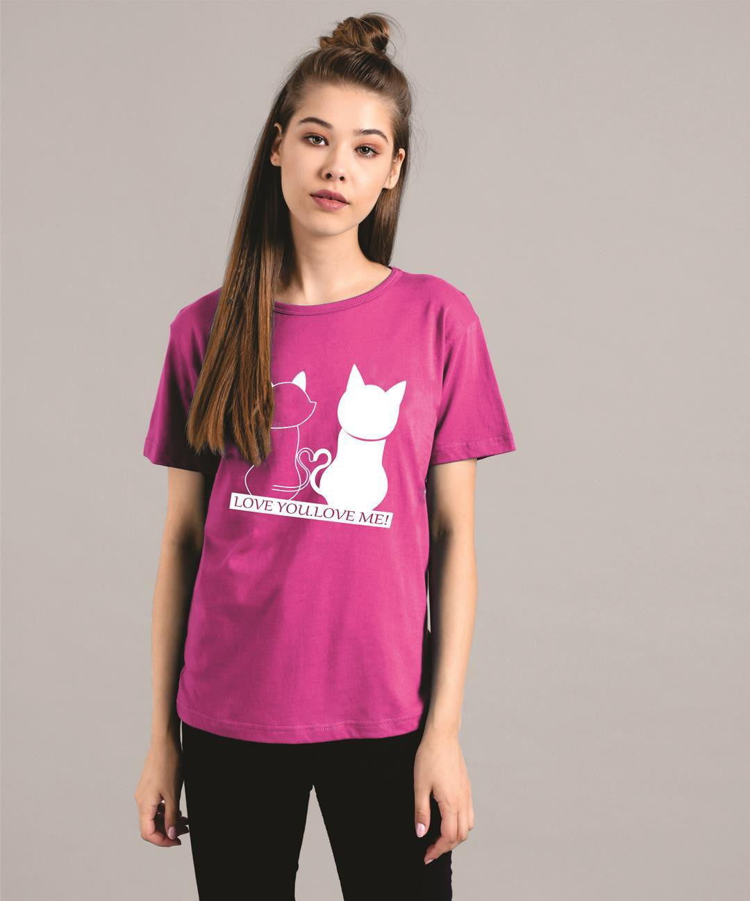 KOTTY Women's Solid Regular Fit T-Shirt