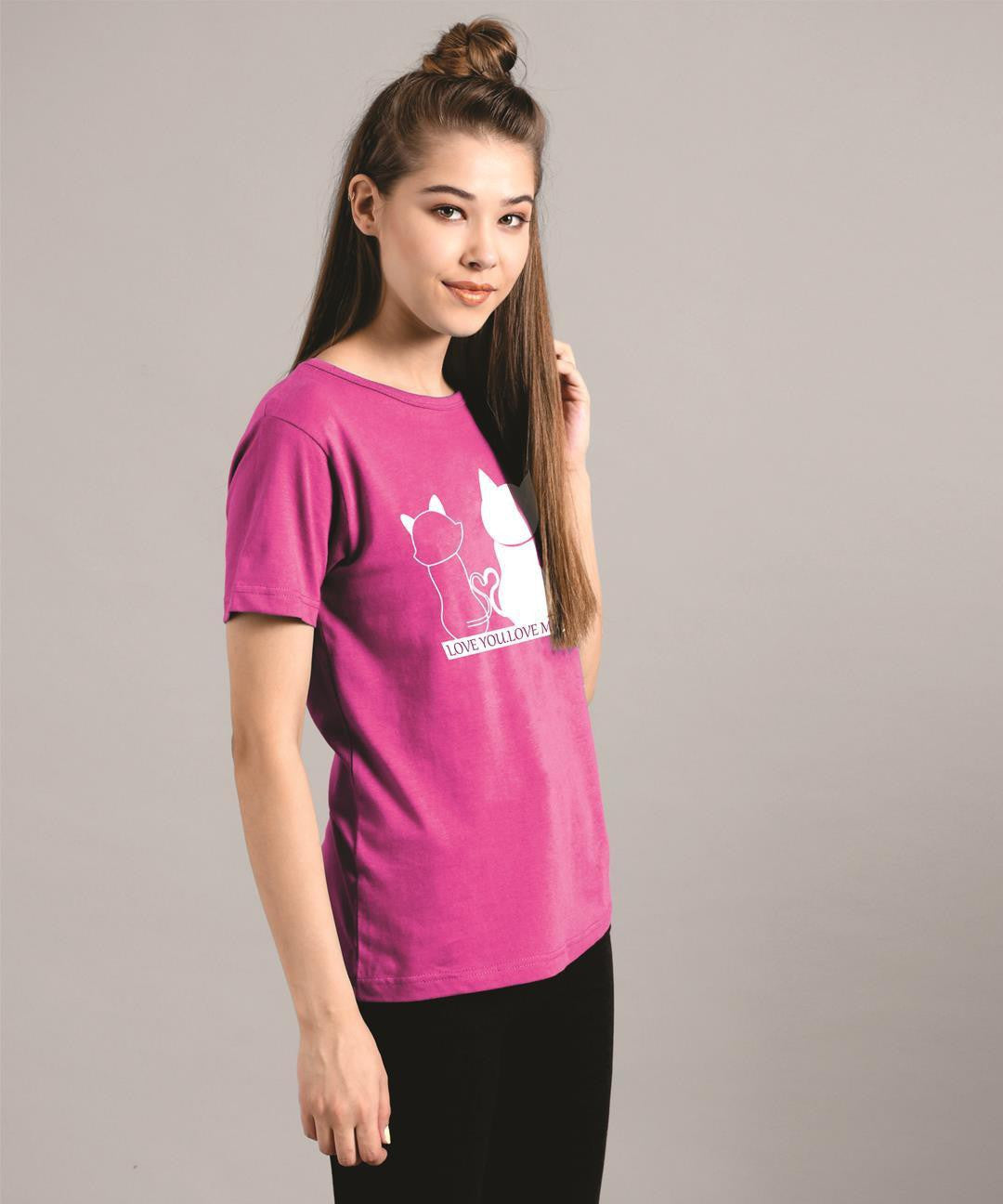 KOTTY Women's Solid Regular Fit T-Shirt