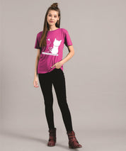 KOTTY Women's Solid Regular Fit T-Shirt