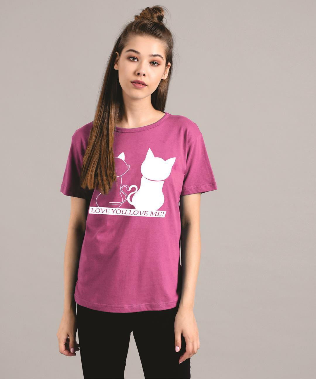KOTTY Women's Solid Regular Fit T-Shirt