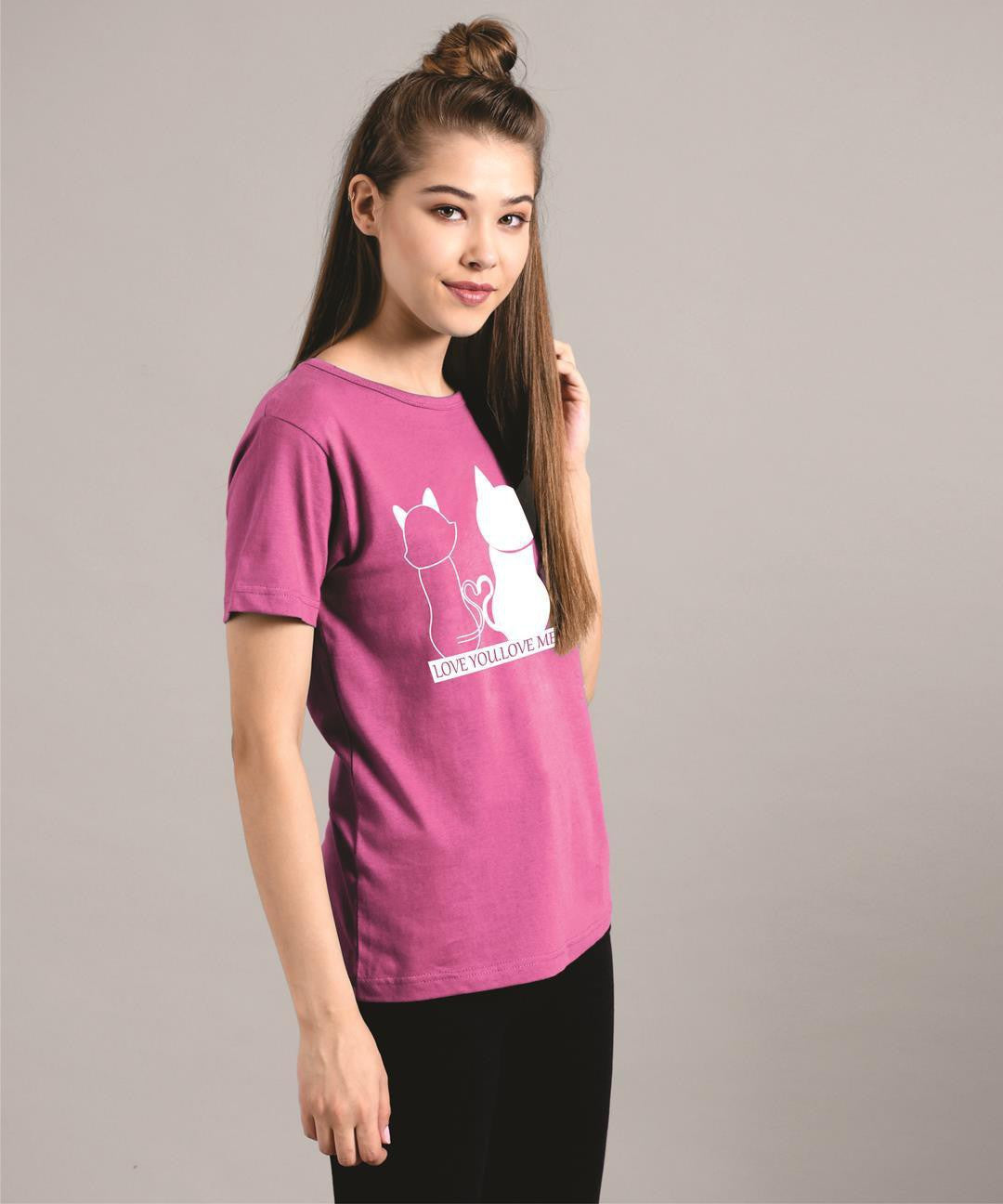 KOTTY Women's Solid Regular Fit T-Shirt