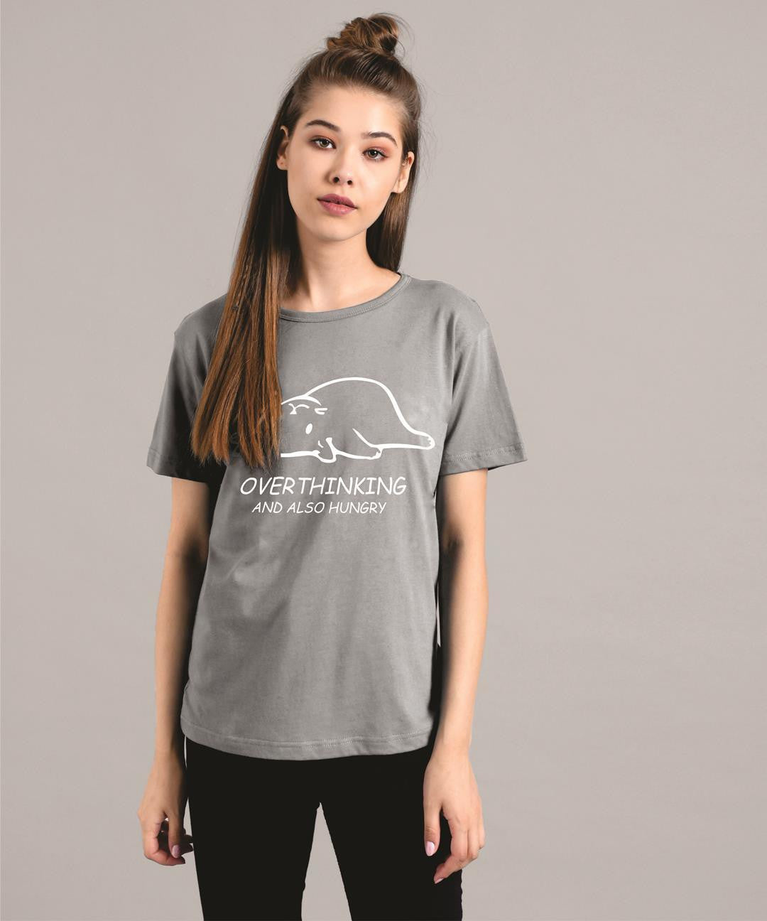 KOTTY Women's Round Neck Printed Cotton T-Shirt