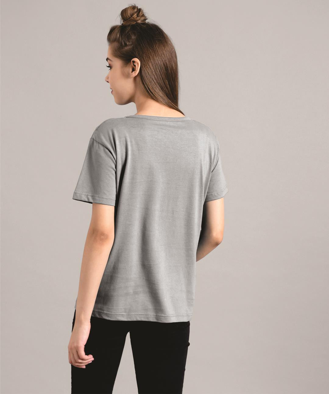 KOTTY Women's Round Neck Printed Cotton T-Shirt