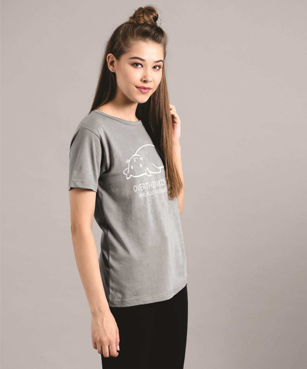 KOTTY Women's Round Neck Printed Cotton T-Shirt
