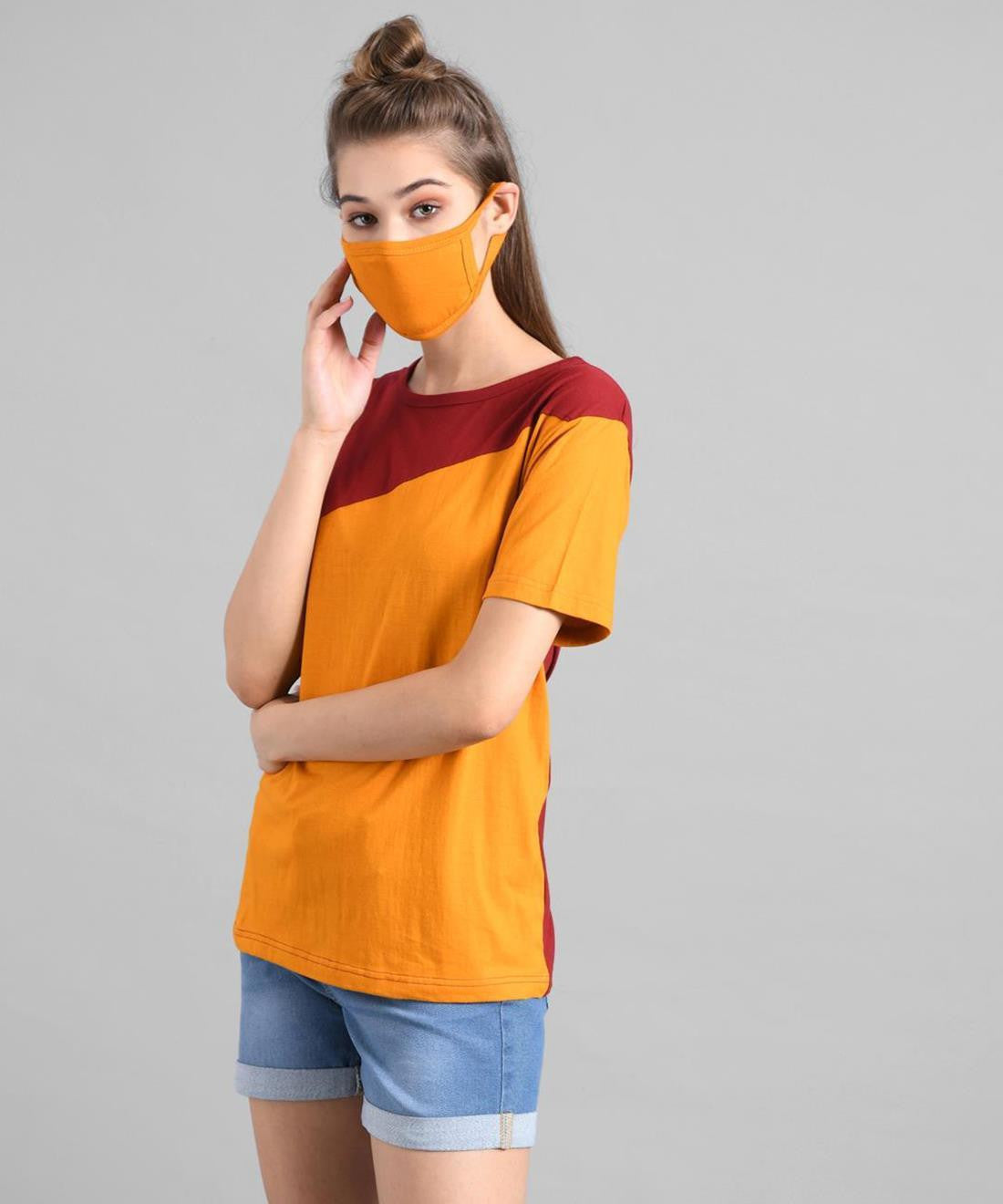 KOTTY Printed Women Round Neck Multicolor T-Shirt 