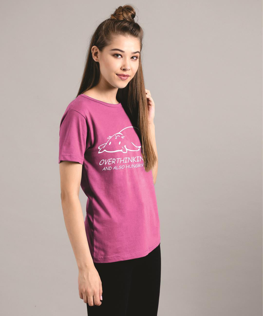 KOTTY Women's Round Neck Printed Cotton T-Shirt