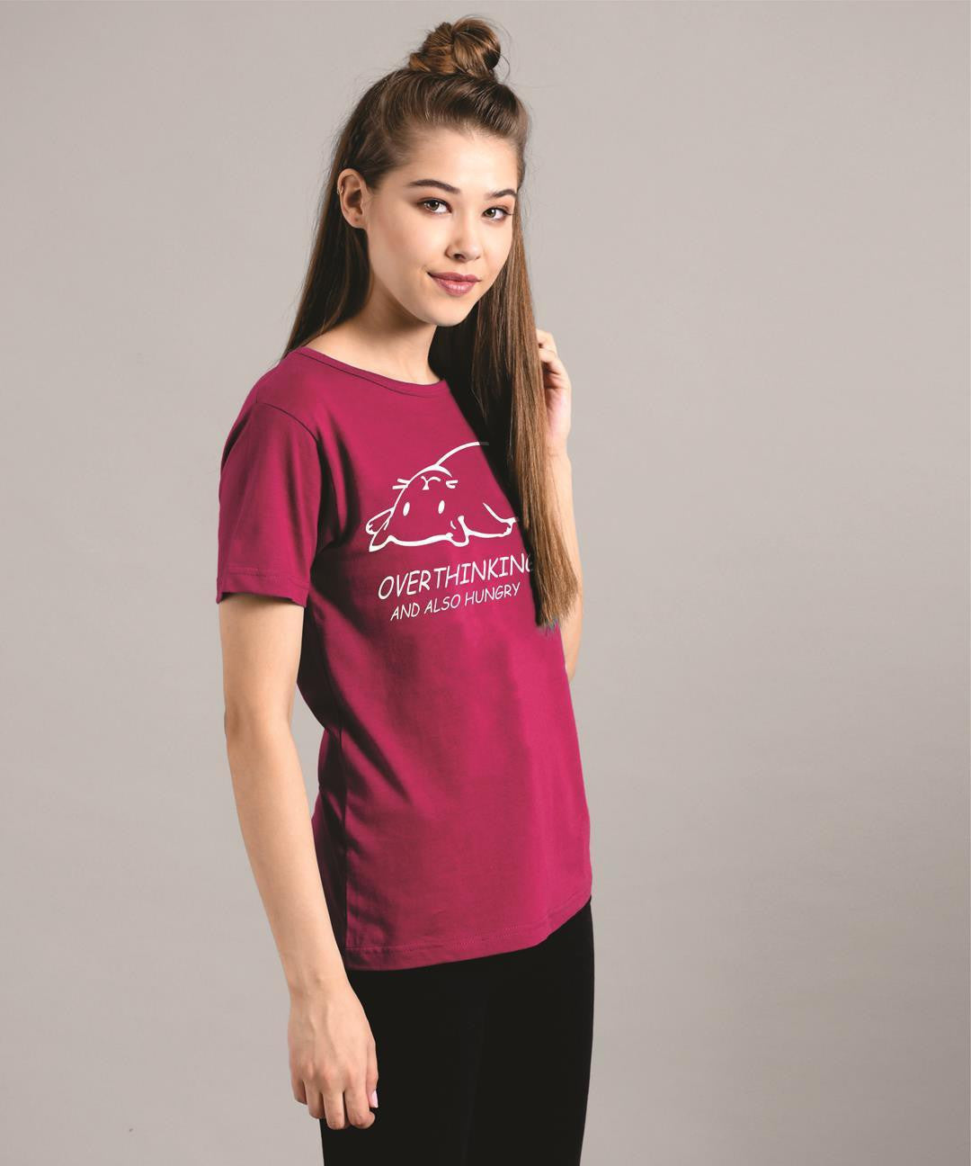 KOTTY Women's Round Neck Printed Cotton T-Shirt