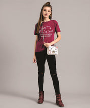 KOTTY Women's Round Neck Printed Cotton T-Shirt