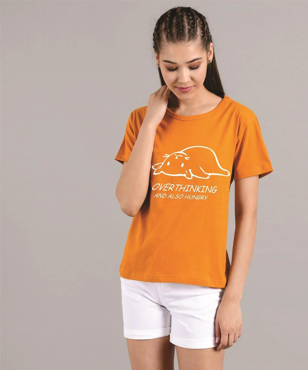 KOTTY Women's Round Neck Printed Cotton T-Shirt