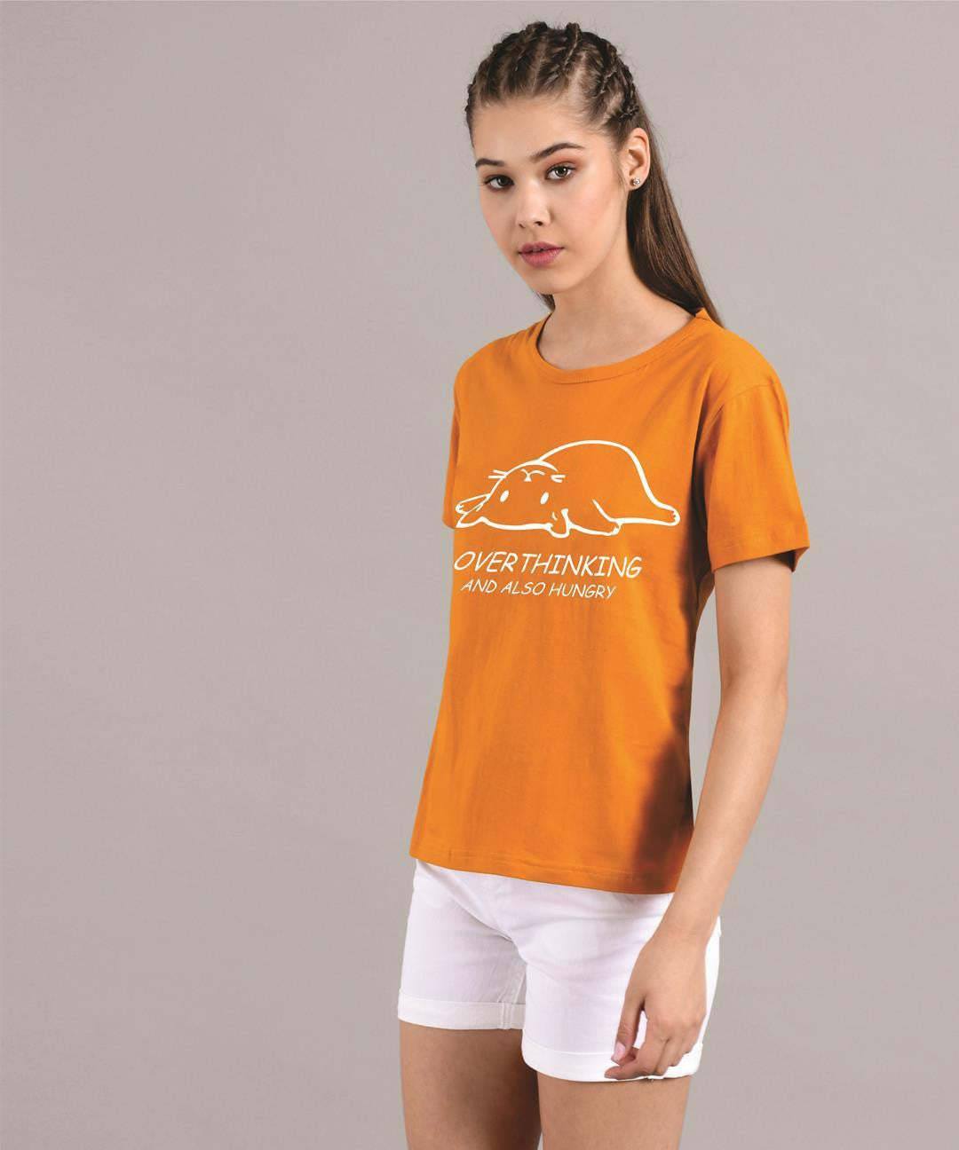 KOTTY Women's Round Neck Printed Cotton T-Shirt