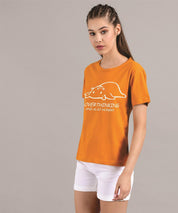 KOTTY Women's Round Neck Printed Cotton T-Shirt