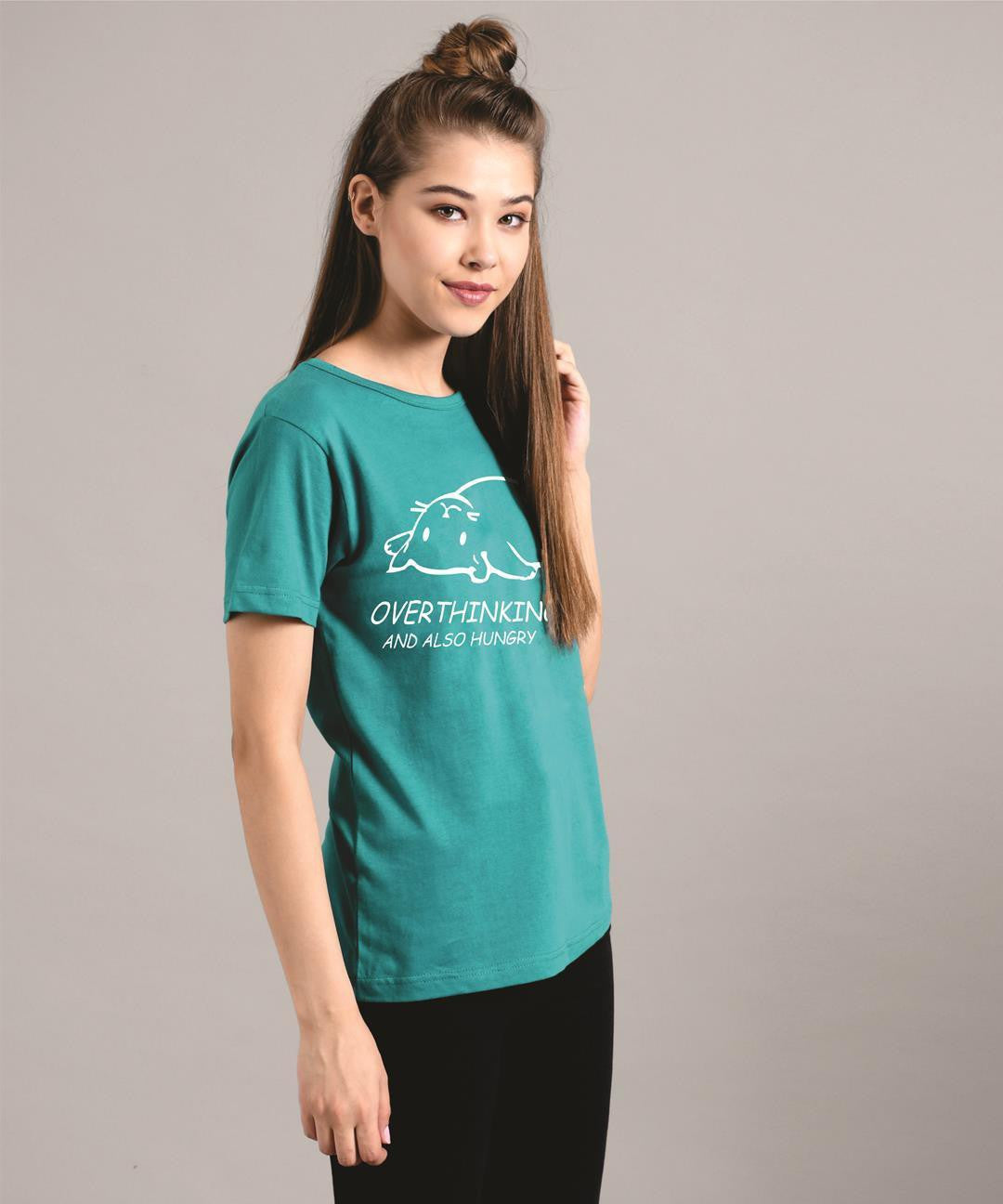 KOTTY Women's Round Neck Printed Cotton T-Shirt