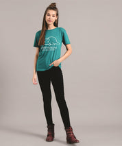 KOTTY Women's Round Neck Printed Cotton T-Shirt