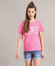 KOTTY Printed Women Round Neck Pink T-Shirt 
