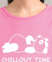 KOTTY Printed Women Round Neck Pink T-Shirt 