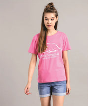 KOTTY Printed Women Round Neck Pink T-Shirt 