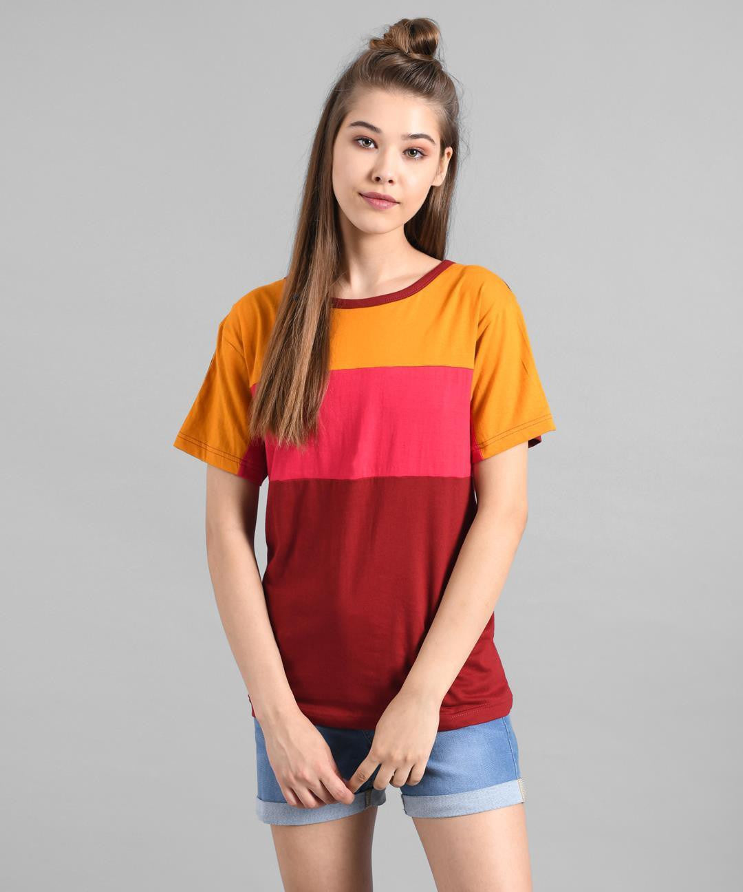 KOTTY Printed Women Round Neck Multicolor T-Shirt 