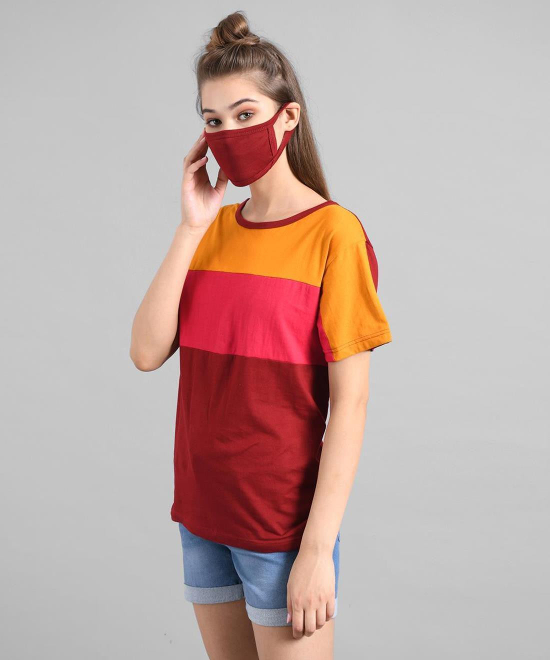KOTTY Printed Women Round Neck Multicolor T-Shirt 