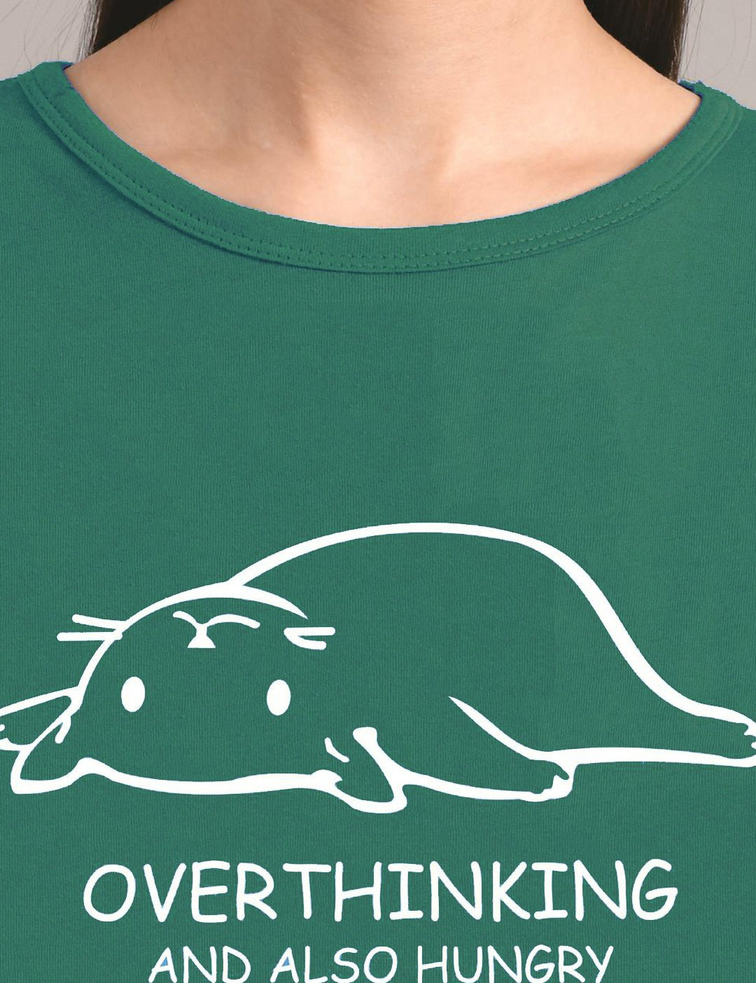 KOTTY Printed Women Round Neck Green T-Shirt 