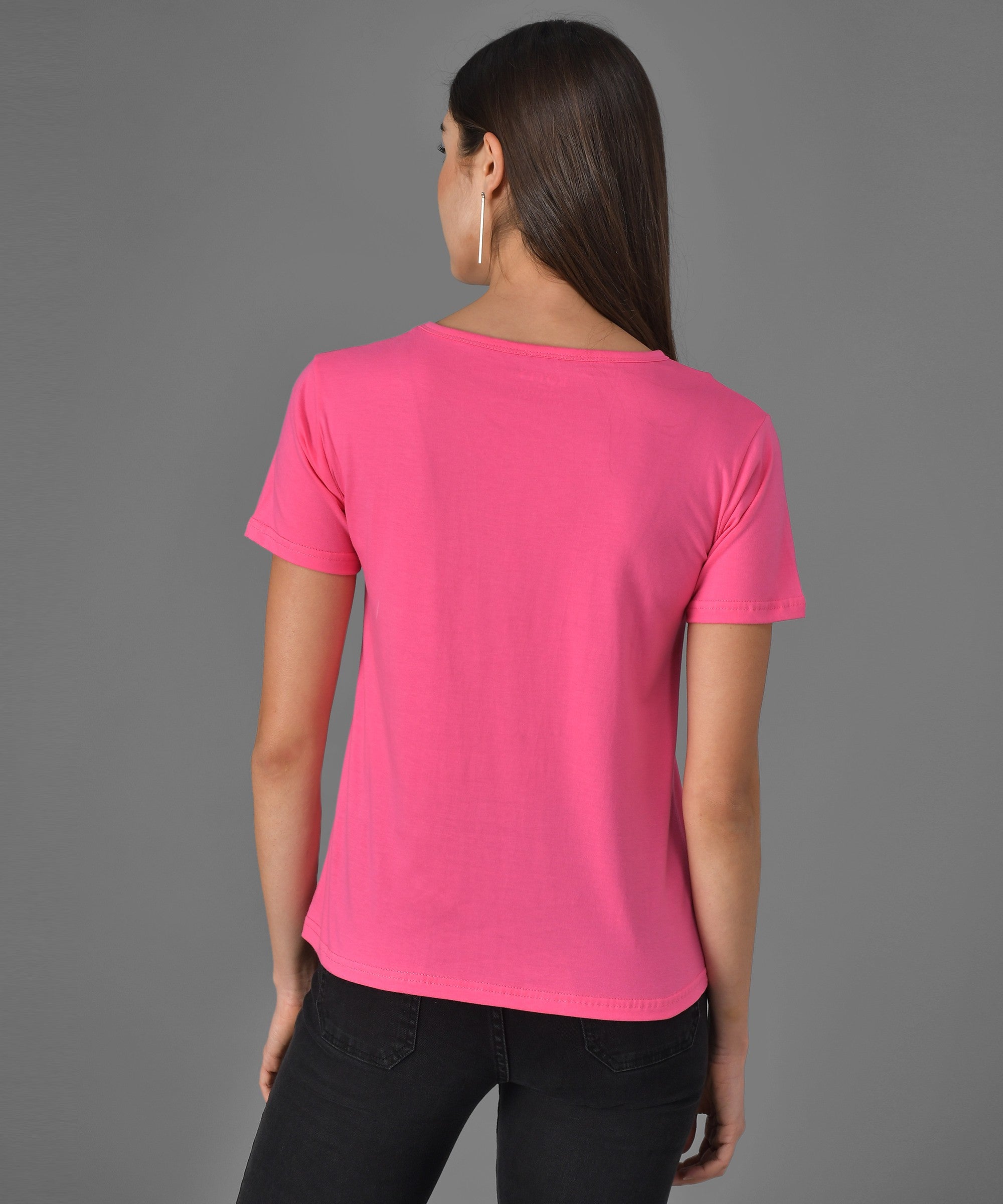 KOTTY Light Pink Printed Pure Cotton Women T-Shirt