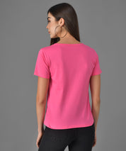 KOTTY Graphic Print Women Round Neck Pink T-Shirt 