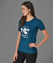 KOTTY Graphic Print Women Round Neck Blue T-Shirt 