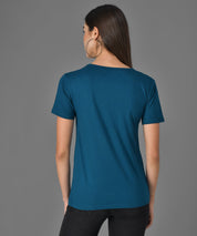 KOTTY Graphic Print Women Round Neck Blue T-Shirt 