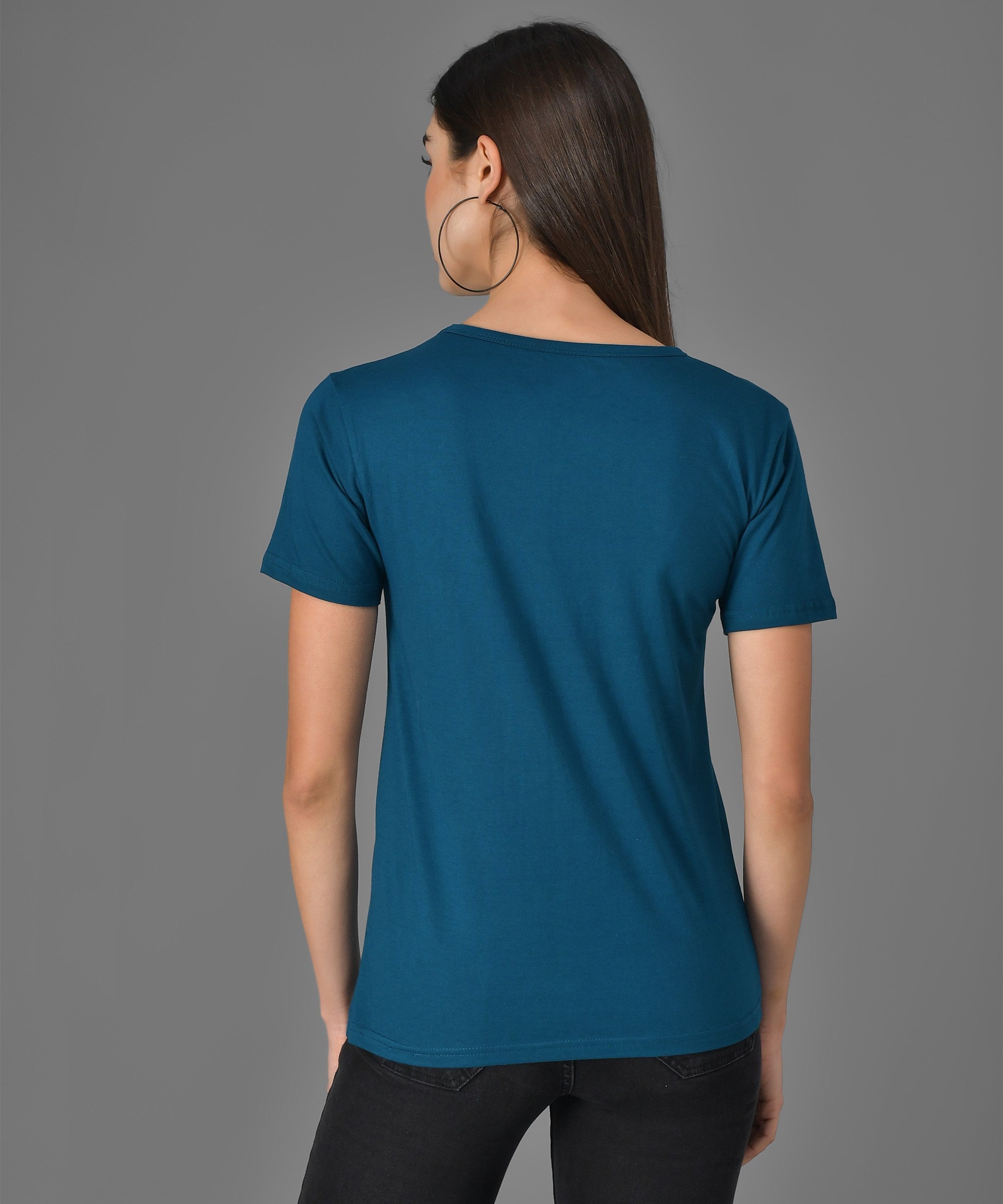 KOTTY Graphic Print Women Round Neck Blue T-Shirt 