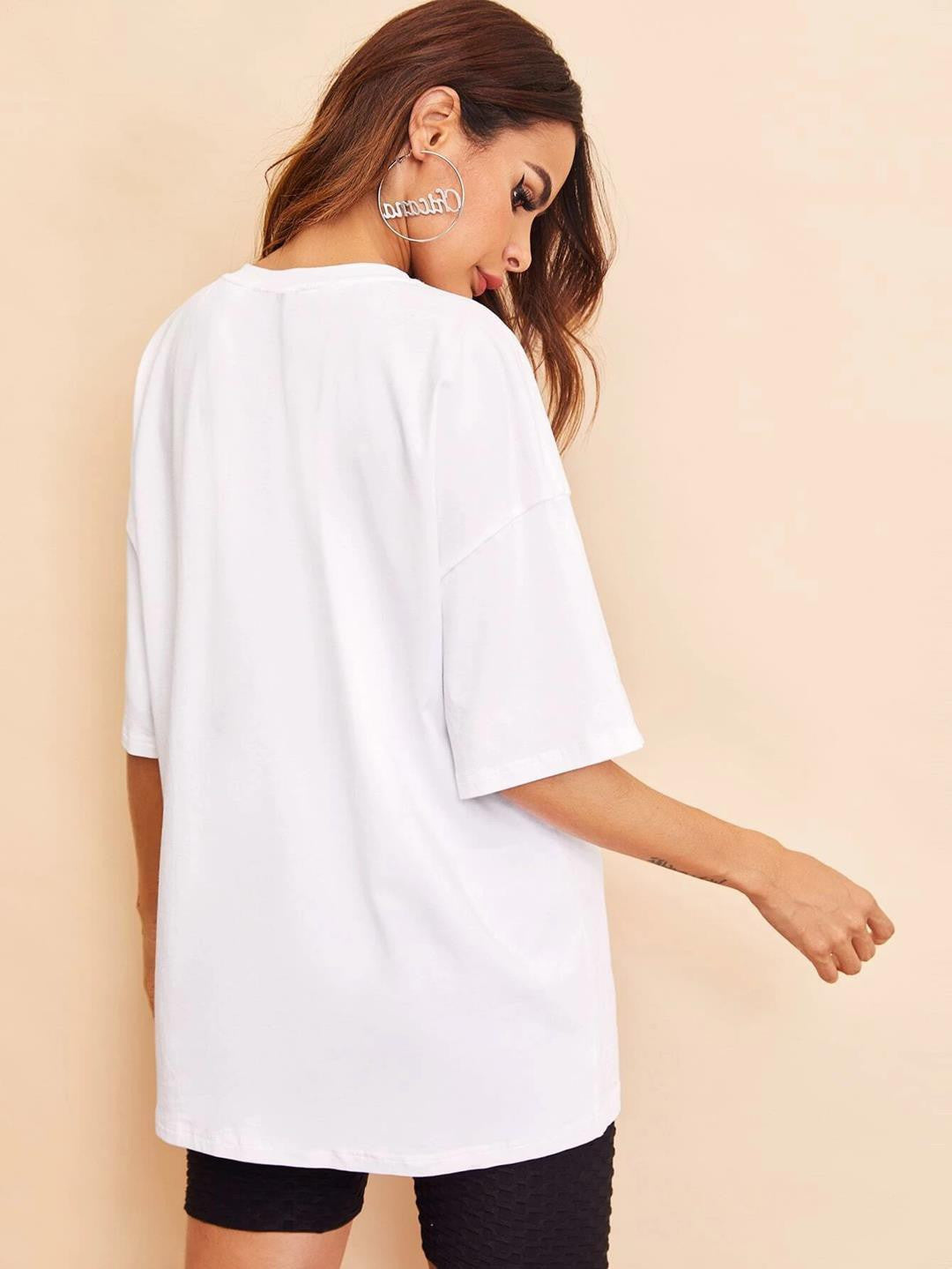 KOTTY Women's Oversized T-Shirts | Cotton Blend||Stylish Prints & Solids||Long Length||Loose fit