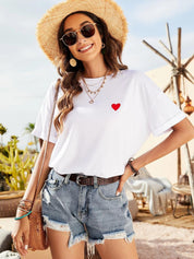 KOTTY Printed Women Round Neck White T-Shirt 