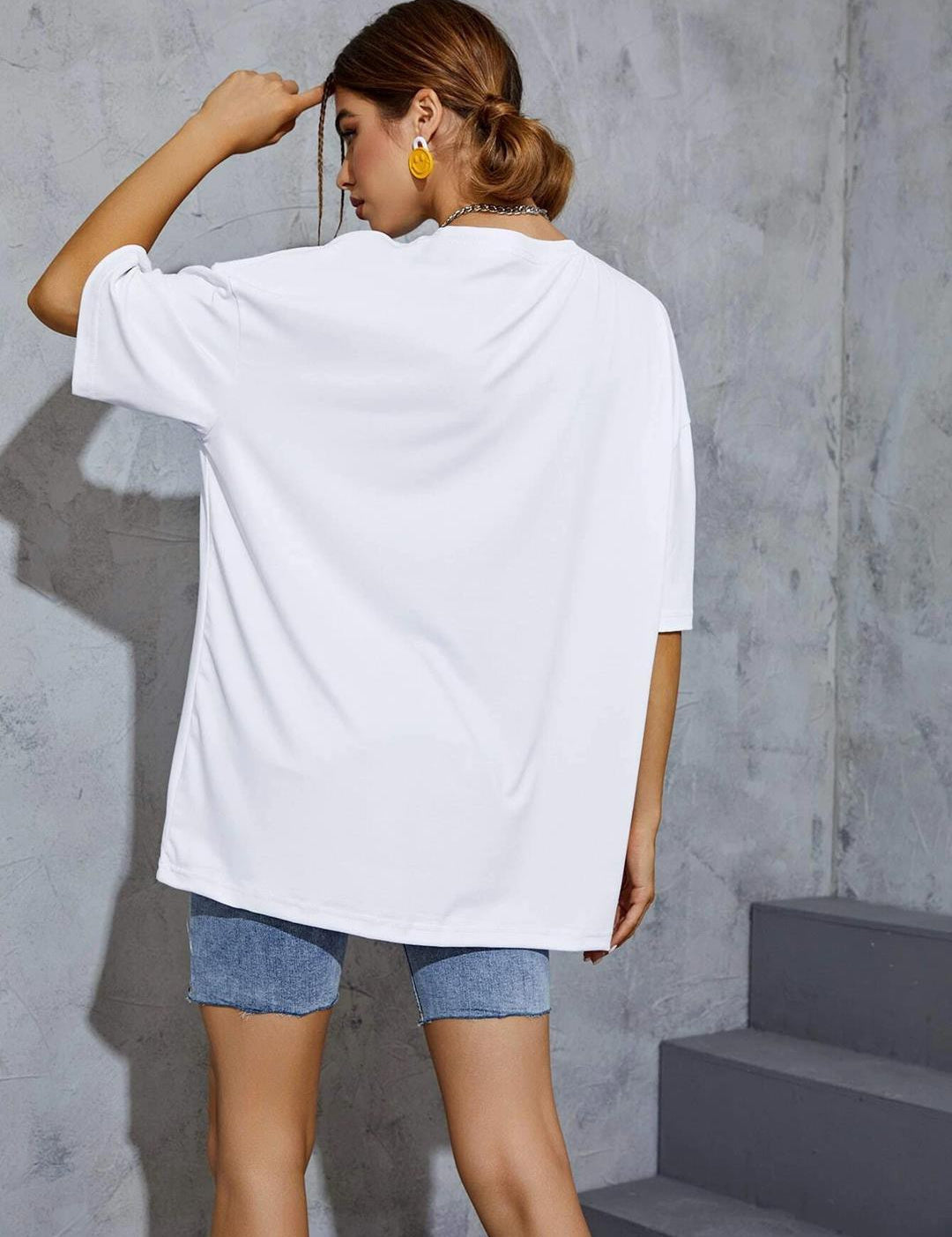 KOTTY Printed Women Round Neck White T-Shirt 
