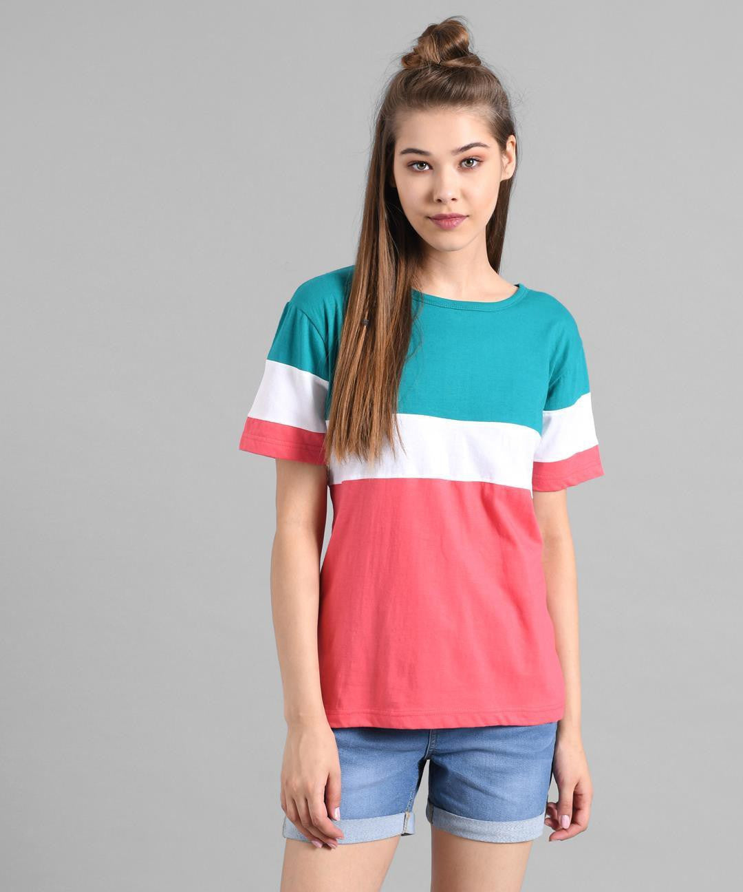 KOTTY Printed Women Round Neck Multicolor T-Shirt 