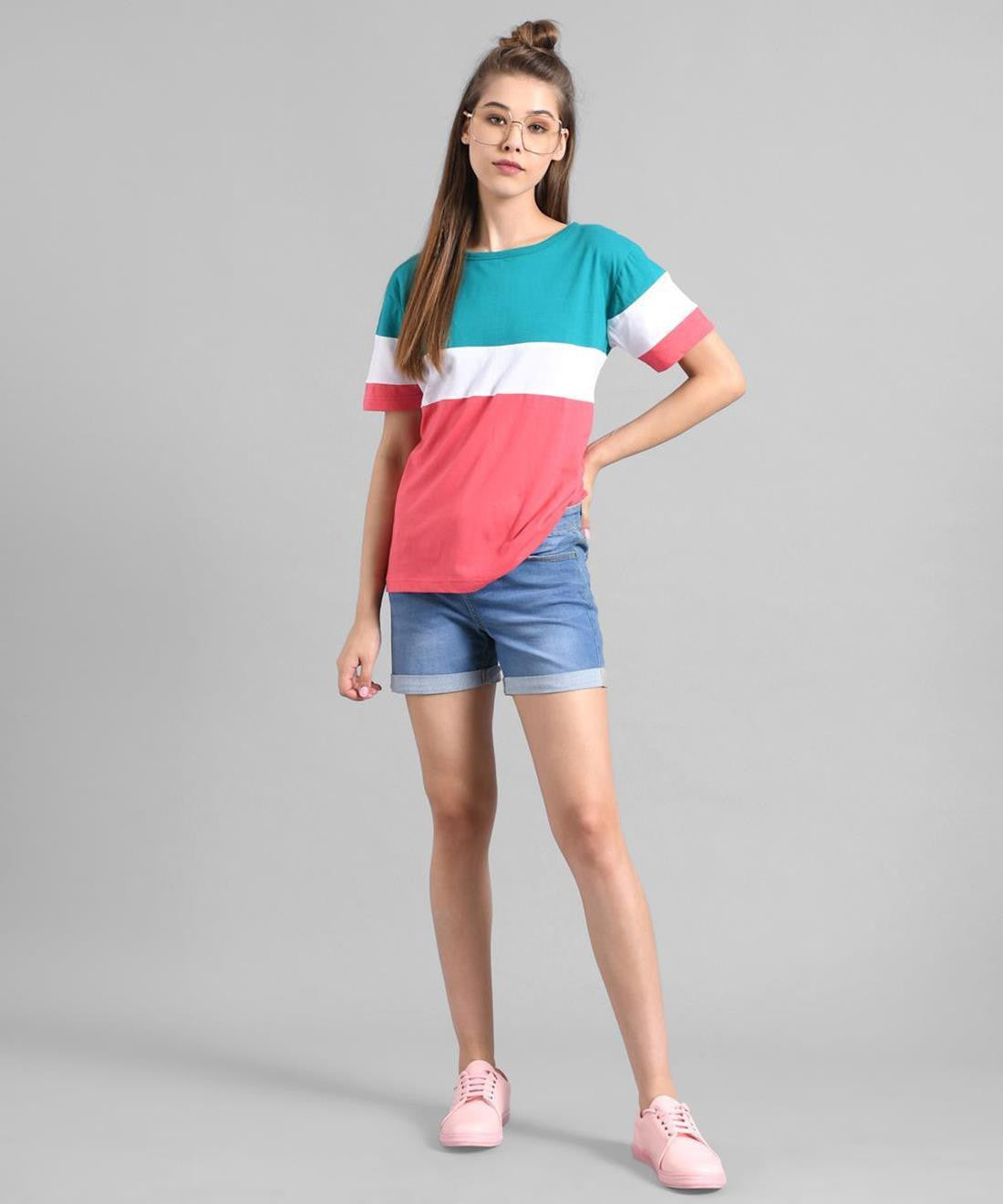 KOTTY Printed Women Round Neck Multicolor T-Shirt 