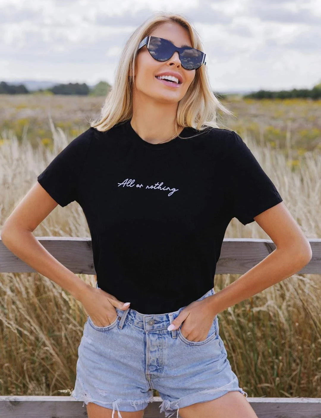KOTTY Printed Women Round Neck Black T-Shirt 