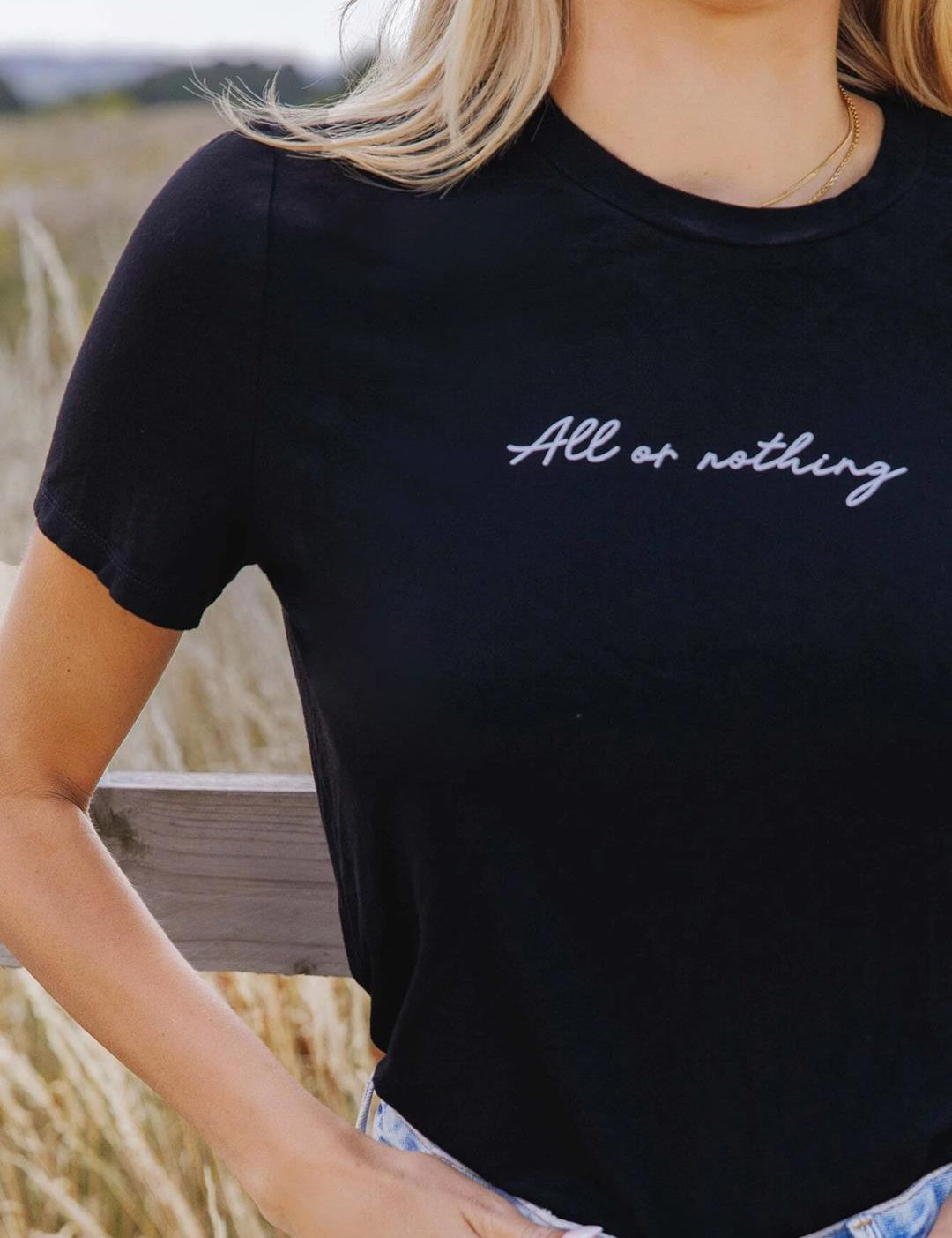 KOTTY Printed Women Round Neck Black T-Shirt 