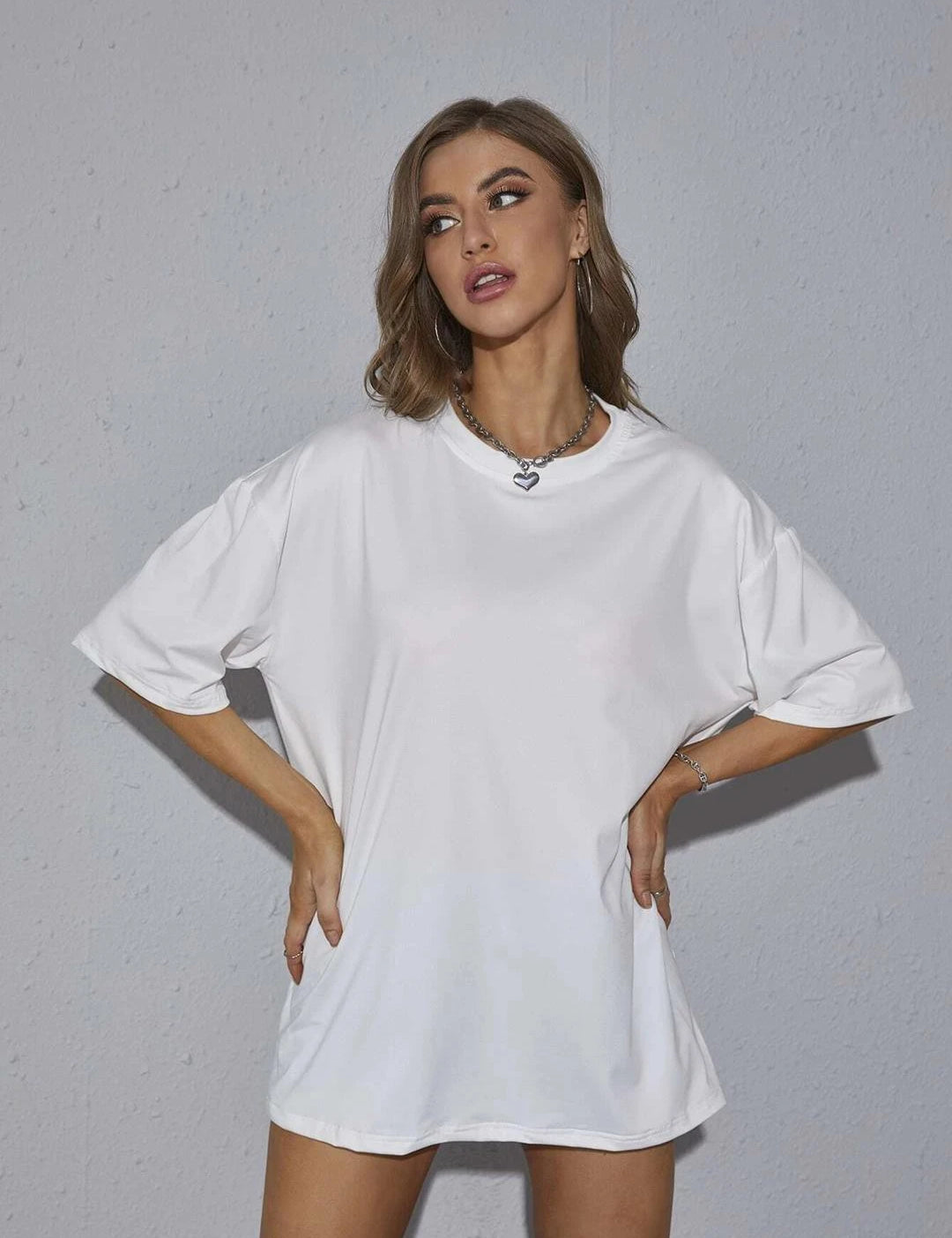 KOTTY Solid Women Round Neck White T-Shirt 