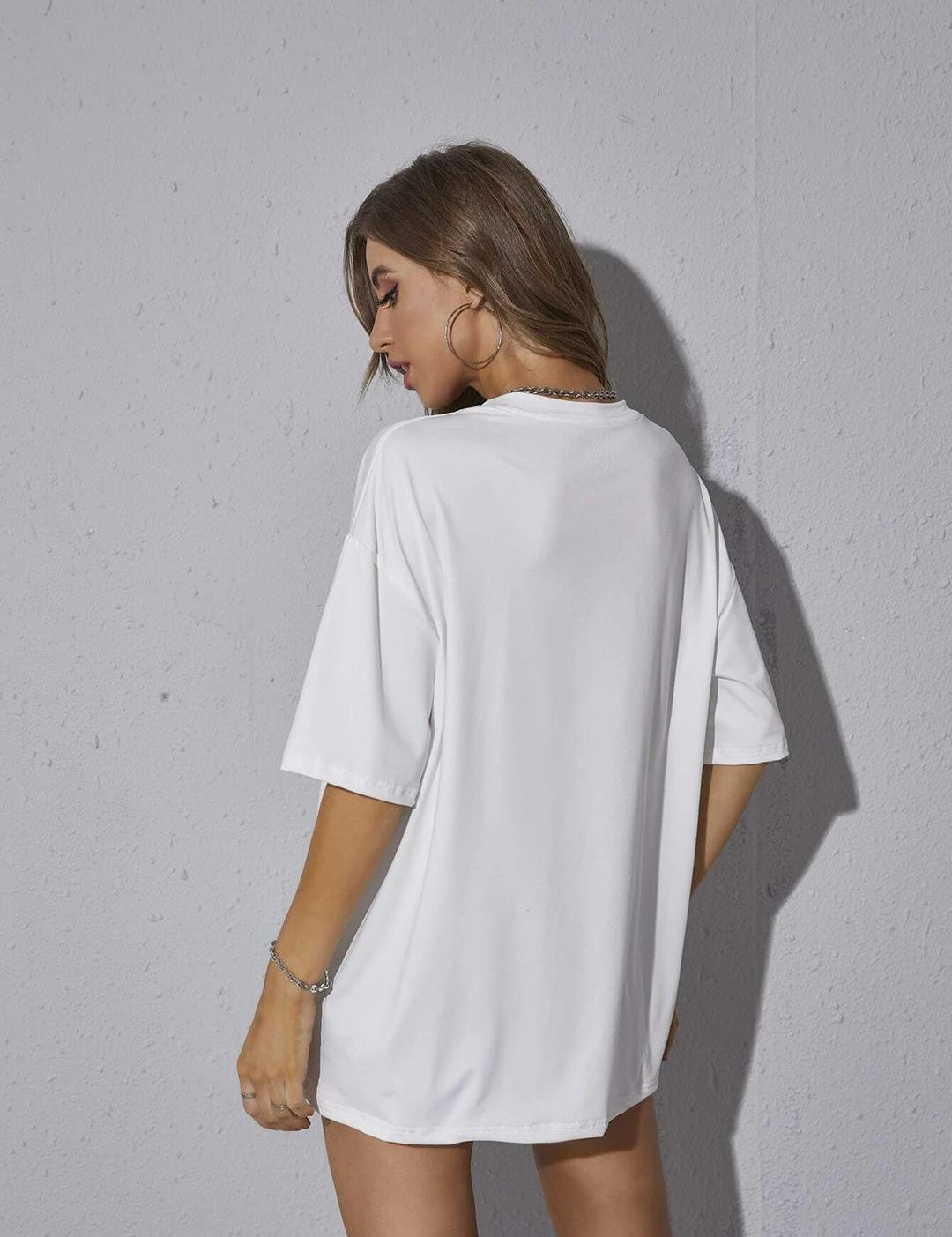 KOTTY Solid Women Round Neck White T-Shirt 