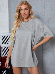KOTTY Solid Women Round Neck Grey T-Shirt 