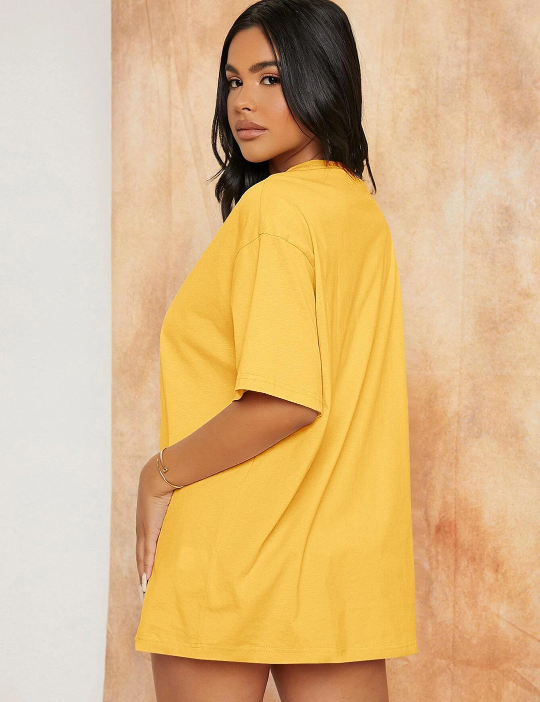 KOTTY Solid Women Round Neck Yellow T-Shirt 