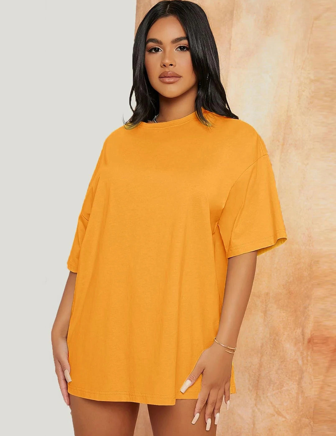 KOTTY Solid Women Round Neck Yellow T-Shirt 