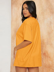 KOTTY Solid Women Round Neck Yellow T-Shirt 