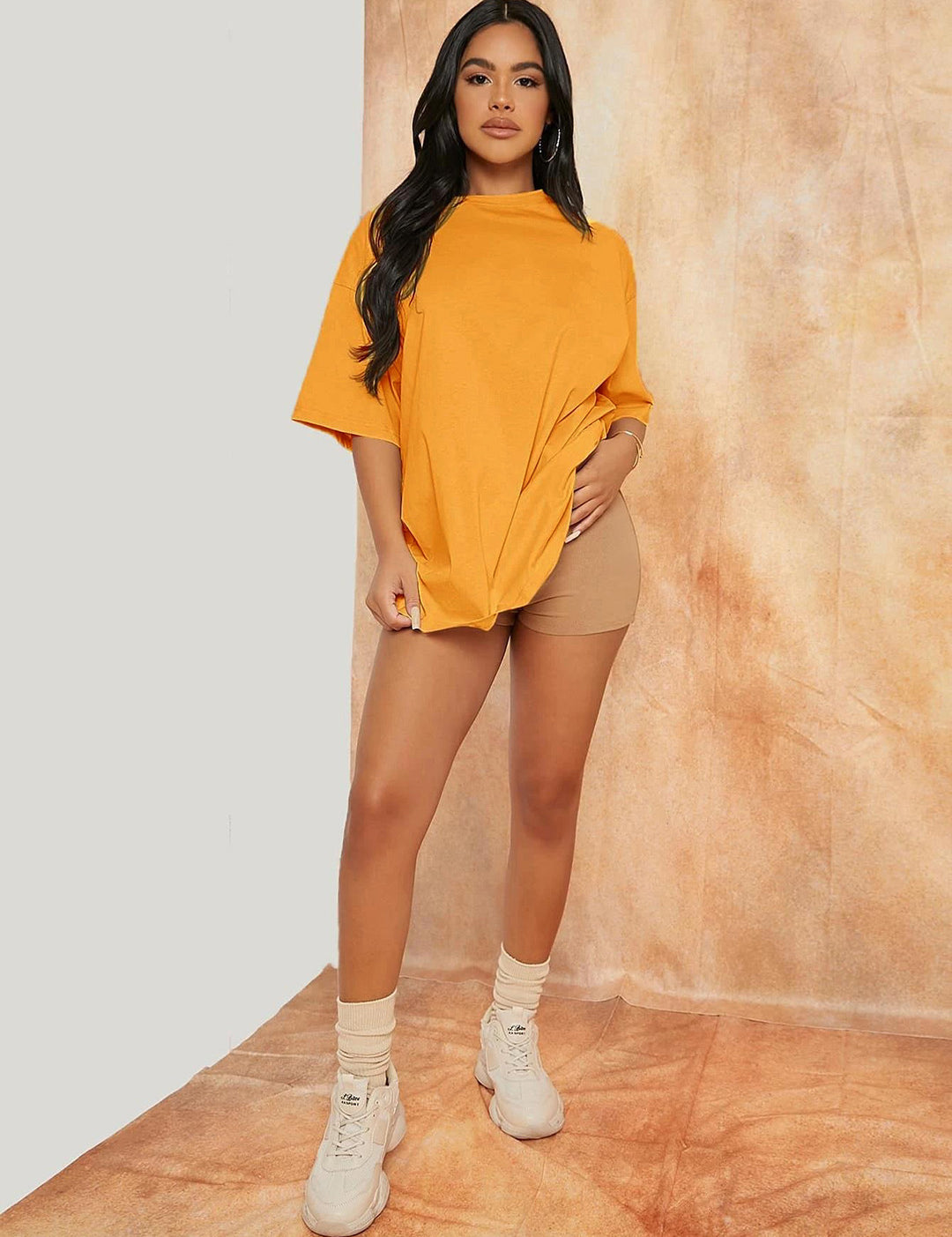 KOTTY Solid Women Round Neck Yellow T-Shirt 