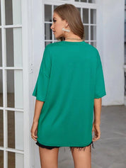 KOTTY Solid Women Round Neck Green T-Shirt 